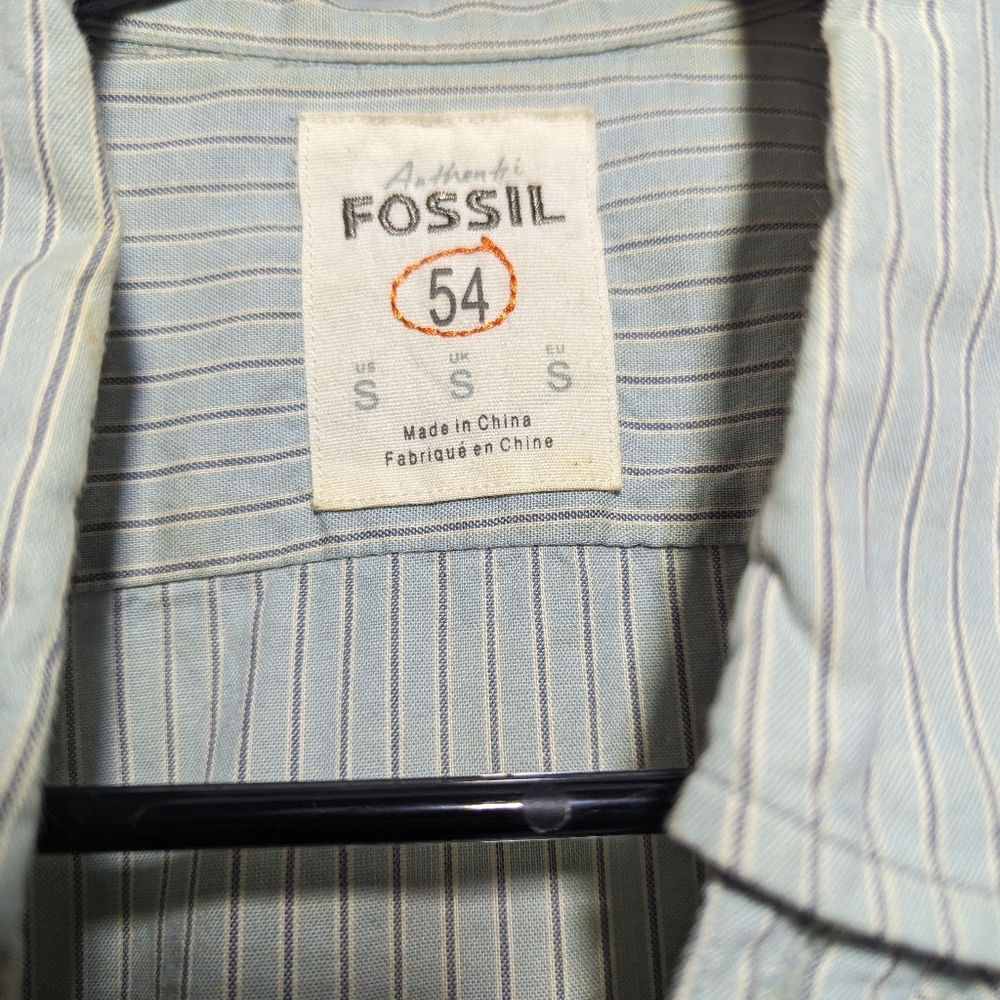 Fossil 54 Mens Long Sleeve Button Down - image 1